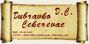 Dubravko Čekerevac vizit kartica